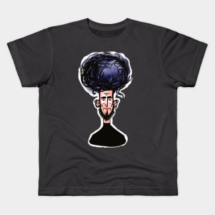 tired man. shaggy young dude. simple stylish hand drawn sketch Kids T-Shirt